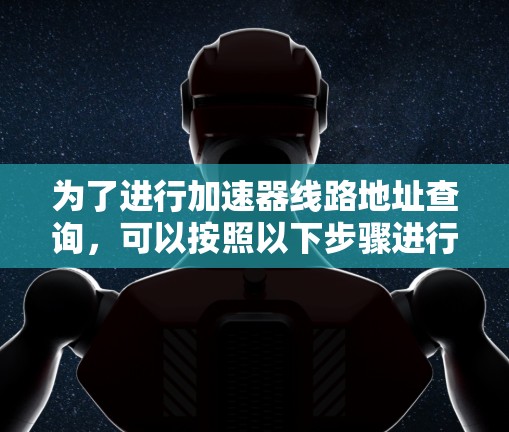 为了进行加速器线路地址查询，可以按照以下步骤进行