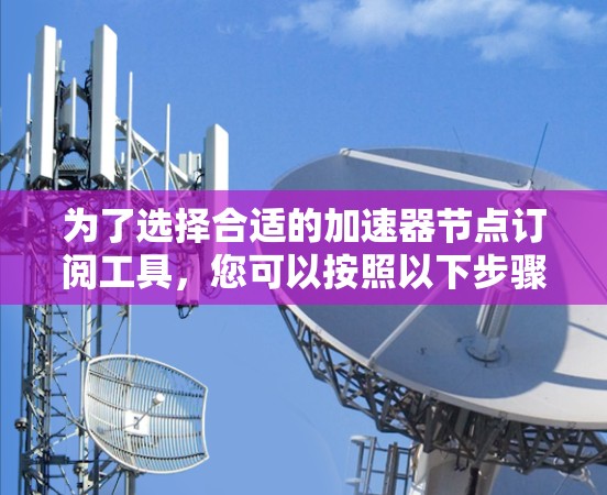 为了选择合适的加速器节点订阅工具,您可以按照以下步骤进行