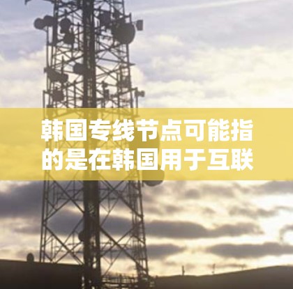 韩国专线节点可能指的是在韩国用于互联网和通信的特定节点或设施。这些节点通常用于连接不同的网络段、提供高带宽服务或支持特定应用程序。以下是一些关于韩国网络节点的信息
