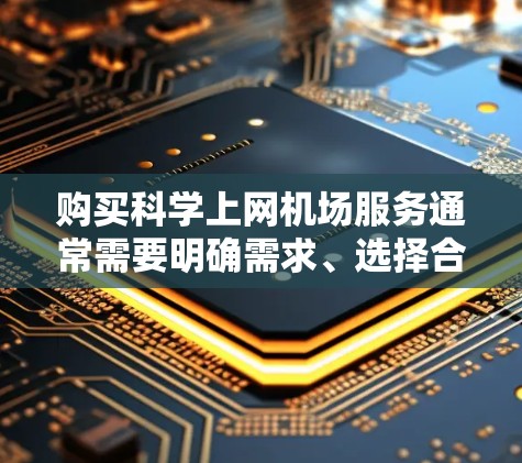 购买科学上网机场服务通常需要明确需求、选择合适的服务提供商,并按照相关步骤进行购买。以下是一些关键点和步骤,帮助你更好地理解和购买科学上网机场服务