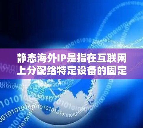 静态海外IP是指在互联网上分配给特定设备的固定IP地址，这个IP通常位于其他国家或地区。与动态IP不同，静态IP不会随着网络连接的变化而变化。以下是对静态海外IP的详细分析