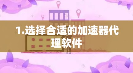 1.选择合适的加速器代理软件