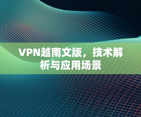 VPN越南文版，技术解析与应用场景