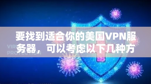 要找到适合你的美国VPN服务器，可以考虑以下几种方法