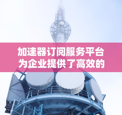加速器订阅服务平台为企业提供了高效的计算和数据处理能力,帮助提升性能和用户体验。以下是对该平台的详细分析
