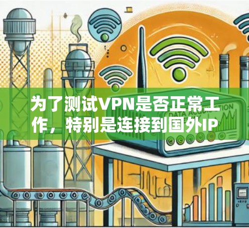 为了测试VPN是否正常工作，特别是连接到国外IP地址，可以按照以下步骤进行